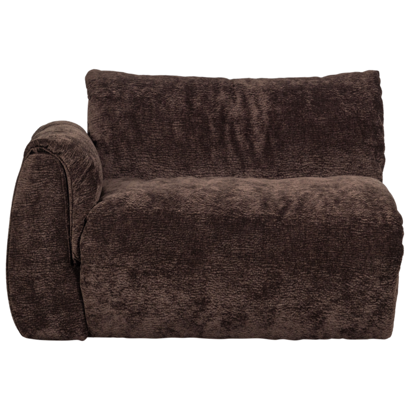 WOOOD-collectie Baggy 1-Zits Met Arm Links 3D Chenille Donkerbruin