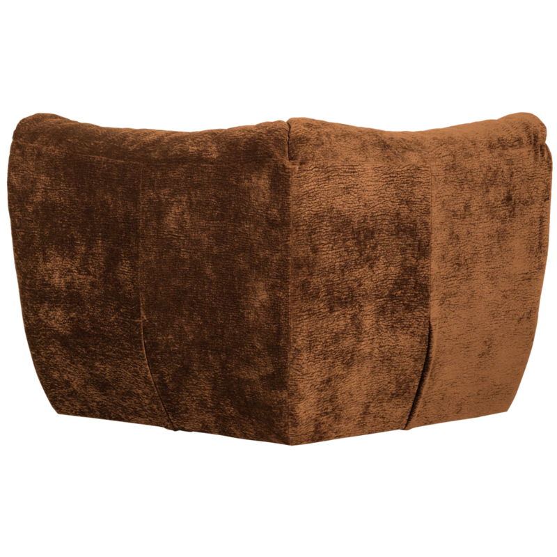 WOOOD-collectie Baggy Hoekelement 3D Chenille Middenbruin