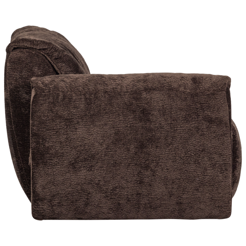 WOOOD-collectie Baggy 1-Zits Met Arm Links 3D Chenille Donkerbruin