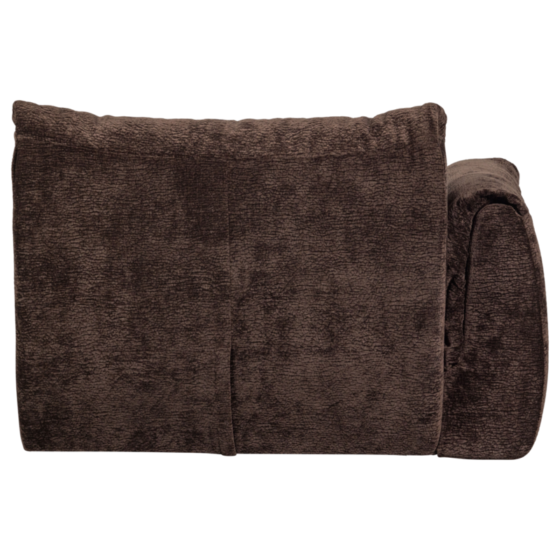 WOOOD-collectie Baggy 1-Zits Met Arm Links 3D Chenille Donkerbruin
