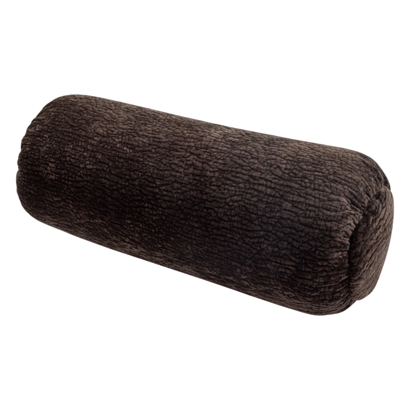 WOOOD-collectie Baggy Rolkussen 50Xo23Cm 3D Chenille Donkerbruin