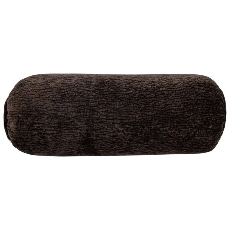 WOOOD-collectie Baggy Rolkussen 50Xo23Cm 3D Chenille Donkerbruin