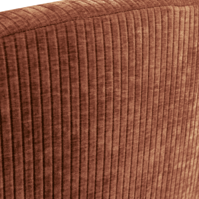 WOOOD-collectie Mojo 2-Zits Bankje Links Geweven Ribstof Roestbruin