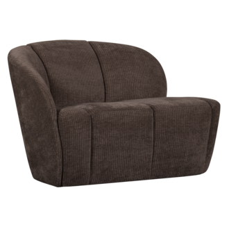 WOOOD Mojo 2-Zits Bankje Links Geweven Ribstof Bruin