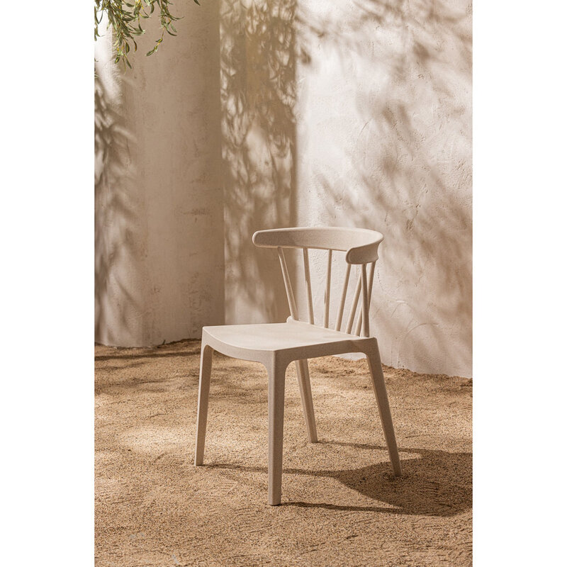 WOOOD-collectie Bliss Tuinstoel Met Spijlen Wheat Fiber Off White Melange