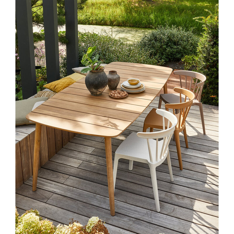 WOOOD-collectie Bliss Tuinstoel Met Spijlen Wheat Fiber Off White Melange