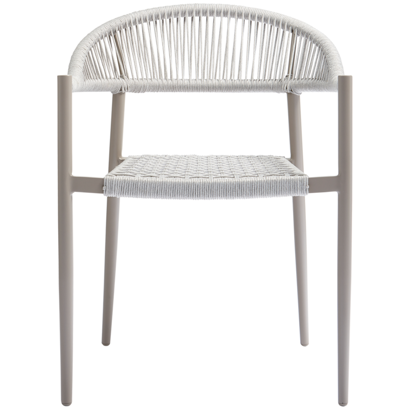 WOOOD-collectie Set V 2 - Yellow Eetstoel Touw/Aluminium Lichtgrijs