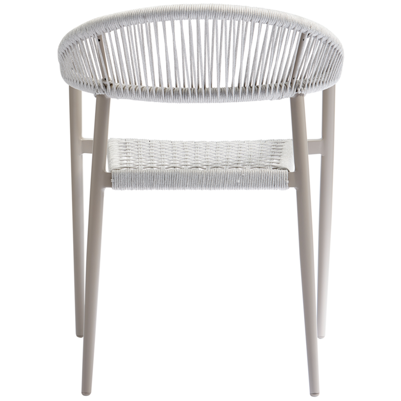 WOOOD-collectie Set V 2 - Yellow Eetstoel Touw/Aluminium Lichtgrijs