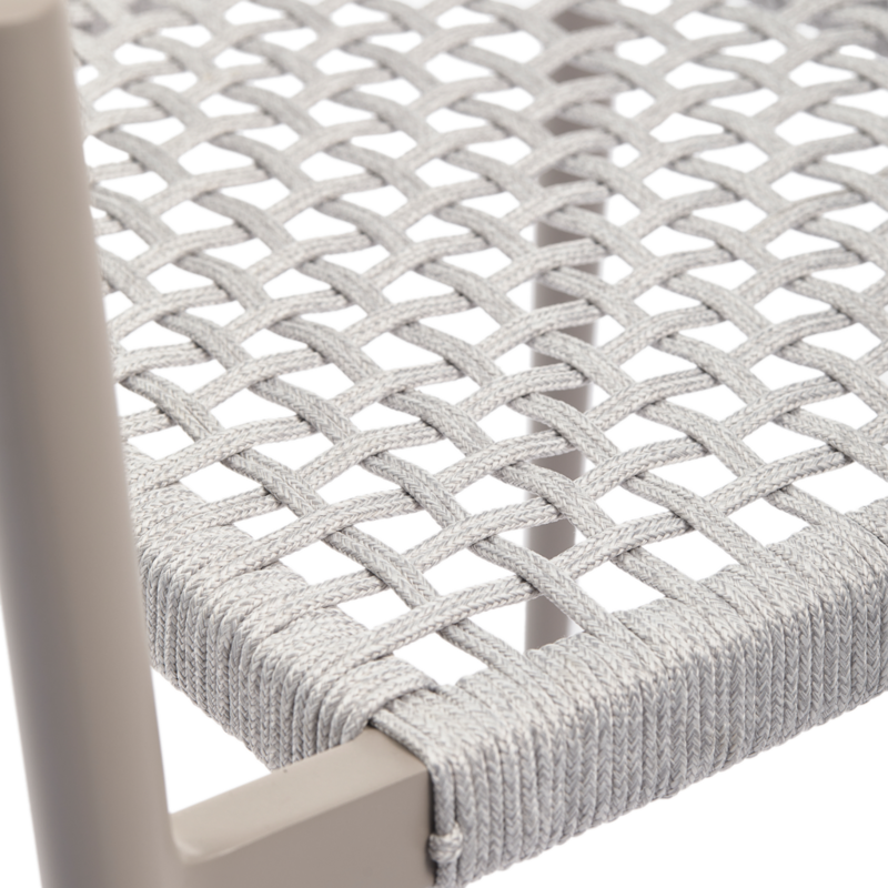 WOOOD-collectie Set V 2 - Yellow Eetstoel Touw/Aluminium Lichtgrijs