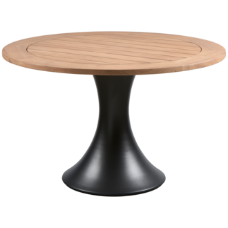 WOOOD Charley Eettafel Rond Aluminium/Teak Naturel Ã˜122Cm