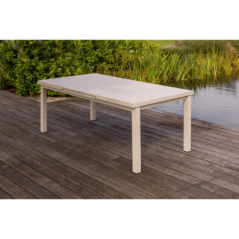 WOOOD-collectie Mobile Uitschuifbare Tafel Aluminium Zand 240X100/180X100Cm