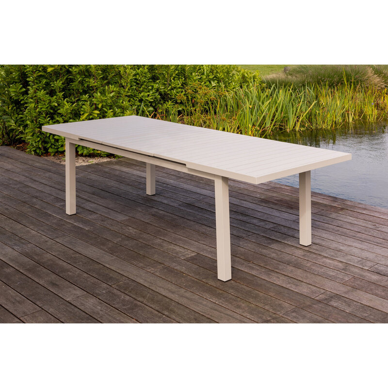 WOOOD-collectie Mobile Uitschuifbare Tafel Aluminium Zand 240X100/180X100Cm