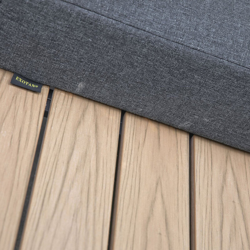 WOOOD-collectie Bari Loungeset Aluminium Polywood Incl Kussens Donkergrijs