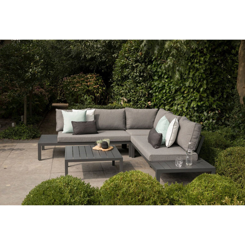 WOOOD-collectie LA VIDA LOUNGE SET ALUMINIUM ANTHRACIET INCL KUSSENS