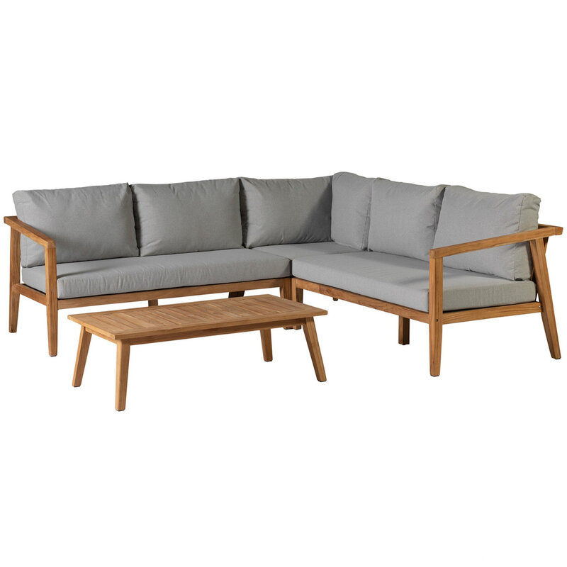 WOOOD-collectie Lucca Loungeset Teak Incl Kussens