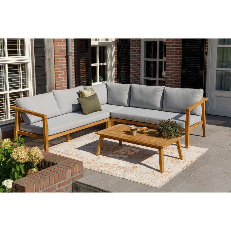WOOOD-collectie Lucca Loungeset Teak Incl Kussens