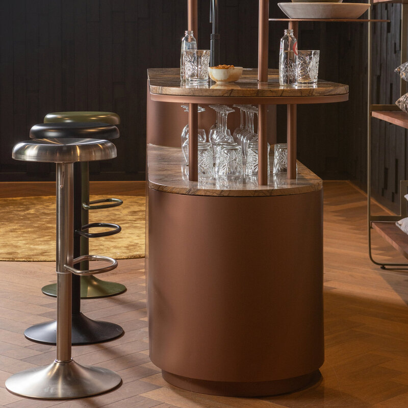 WOOOD-collectie Isaac Barkruk Metaal Zwart