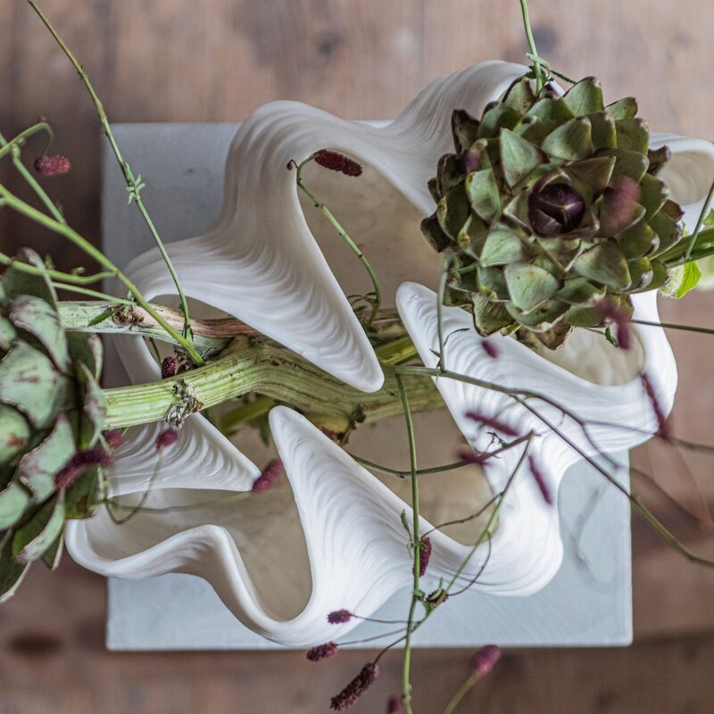 Mette Ditmer-collectie Shell Vaas, Groot Gebroken Wit