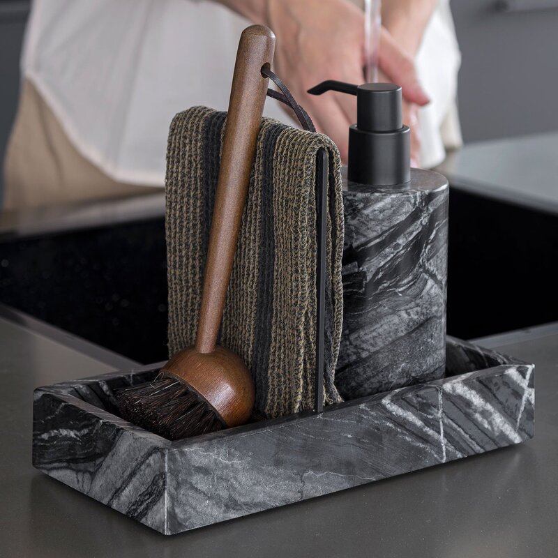 Mette Ditmer-collectie Marble Afwasrekje Zwart/Grijs