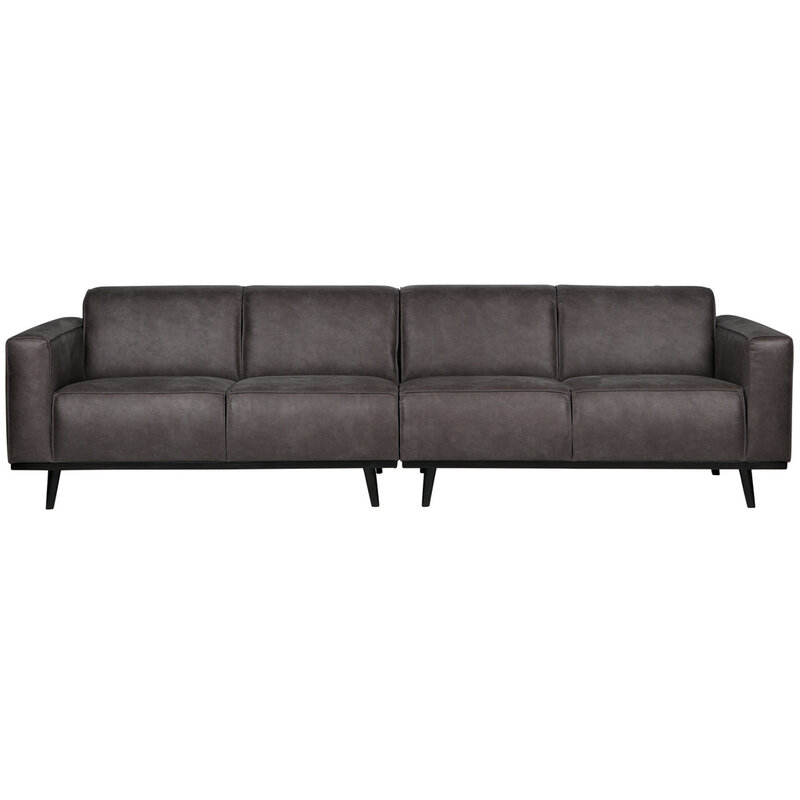 WOOOD-collectie Statement 4-Zits Bank 280 Cm Lederlook Donkergrijs