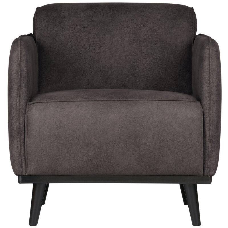 WOOOD-collectie Statement Fauteuil Met Arm Lederlook Donkergrijs