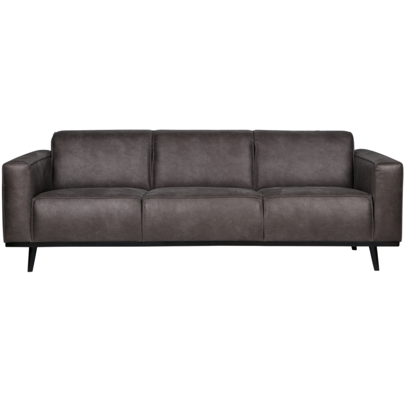 WOOOD-collectie Statement 3-Zits Bank 230 Cm Lederlook Donkergrijs