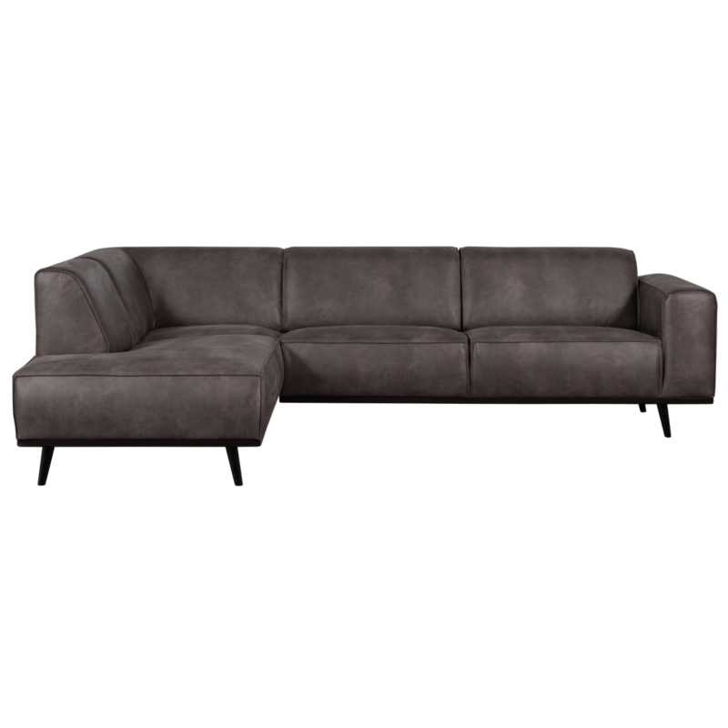 WOOOD-collectie Statement Hoekbank Links Lederlook Donkergrijs