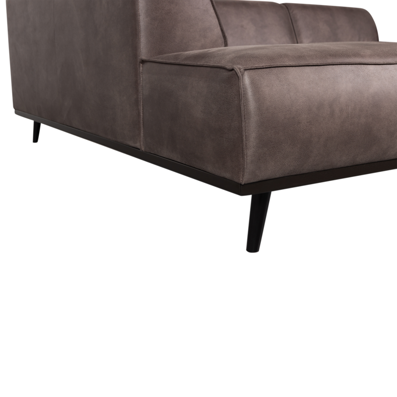 WOOOD-collectie Statement Hoekbank Links Lederlook Donkergrijs