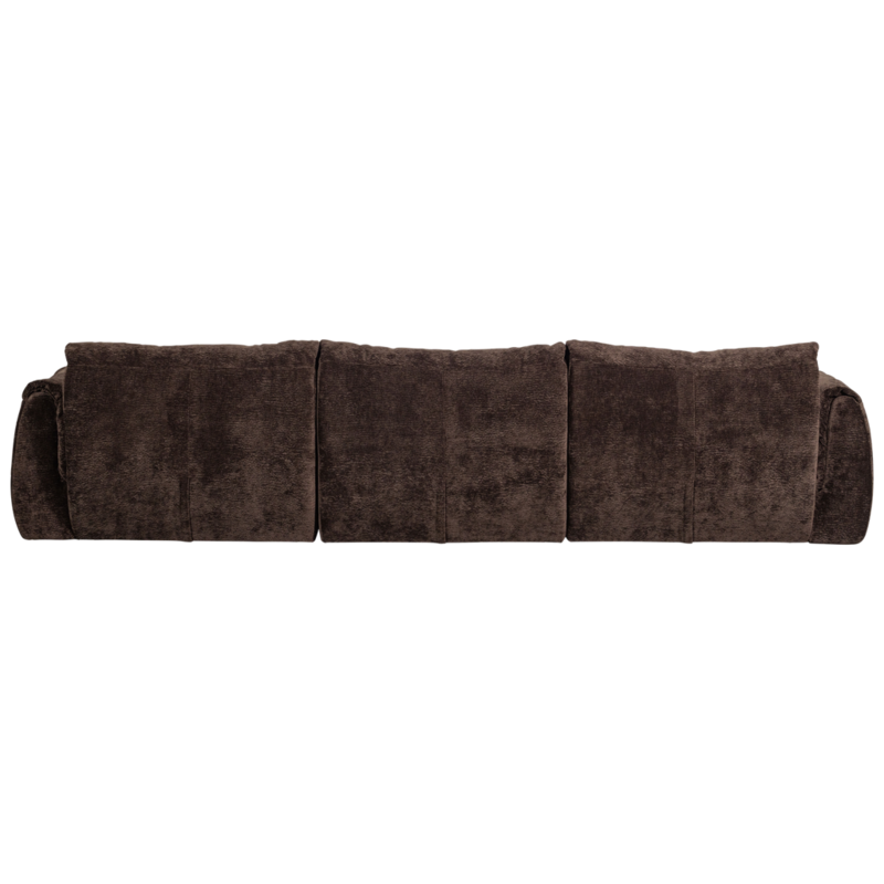 WOOOD-collectie Baggy 3-Zits Bank 3D Chenille Donkerbruin