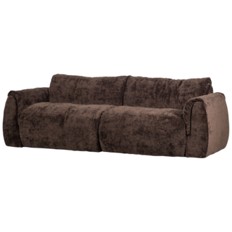 WOOOD Baggy 2-Zits Bank 3D Chenille Donkerbruin