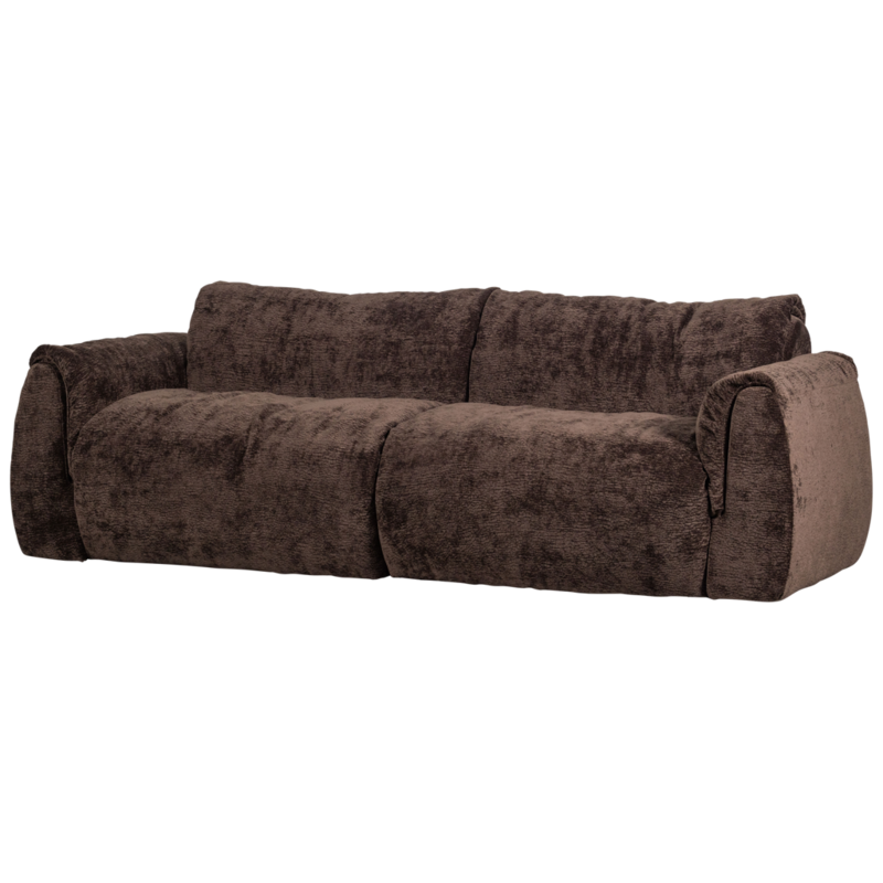 WOOOD-collectie Baggy 2-Zits Bank 3D Chenille Donkerbruin