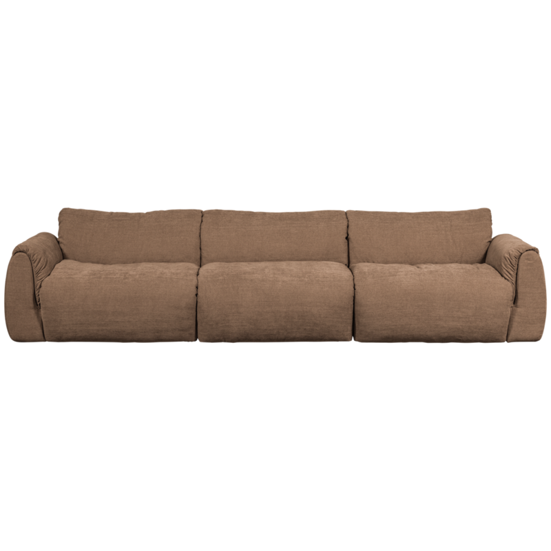 WOOOD-collectie Baggy 3-Zits Bank Geweven Chenille Bruin