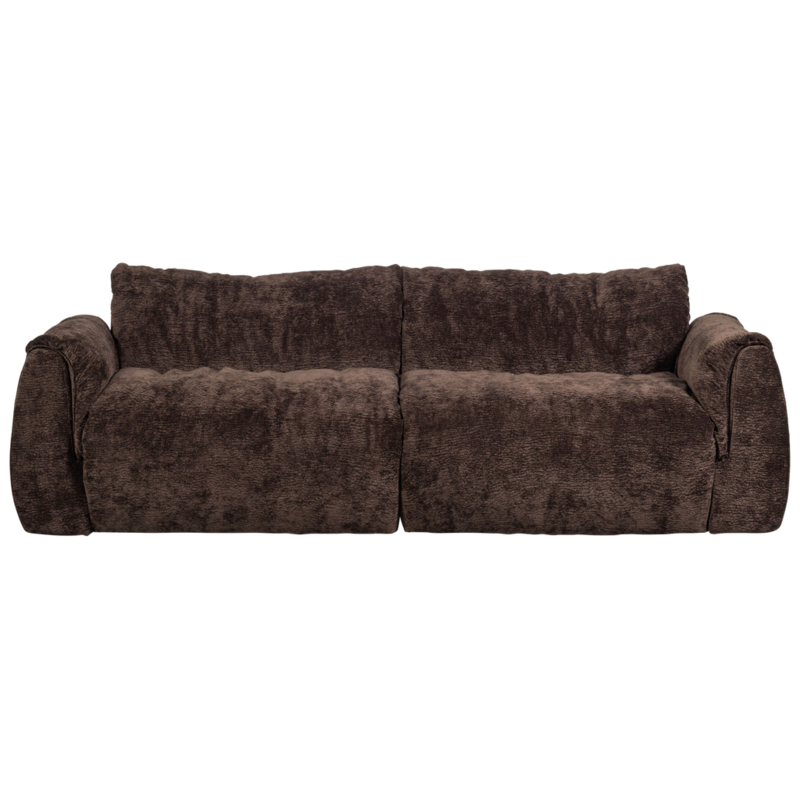 WOOOD-collectie Baggy 2-Zits Bank 3D Chenille Donkerbruin