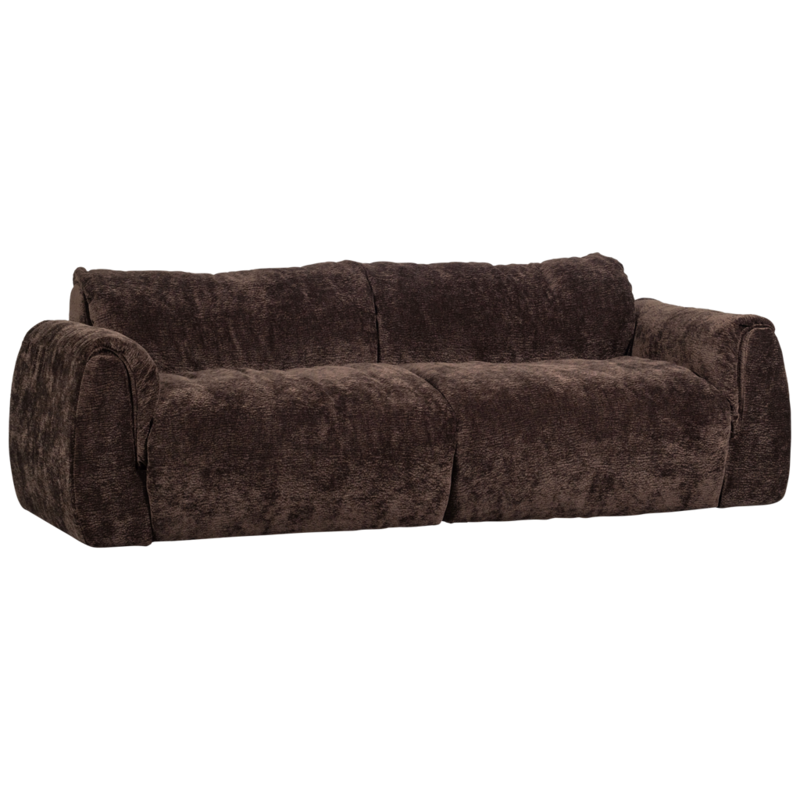 WOOOD-collectie Baggy 2-Zits Bank 3D Chenille Donkerbruin