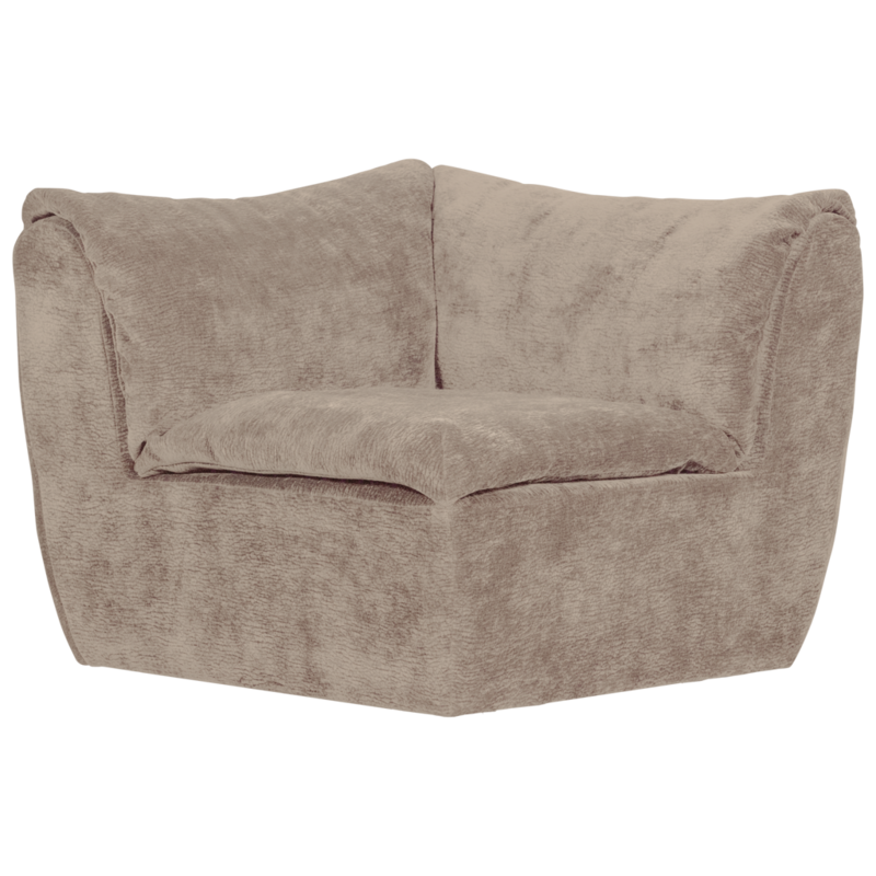 WOOOD-collectie BAGGY HOEKELEMENT 3D CHENILLE ZAND