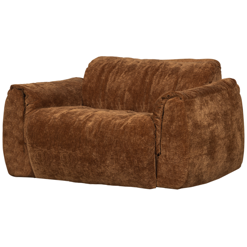 WOOOD-collectie Baggy Loveseat 3D Chenille Middenbruin