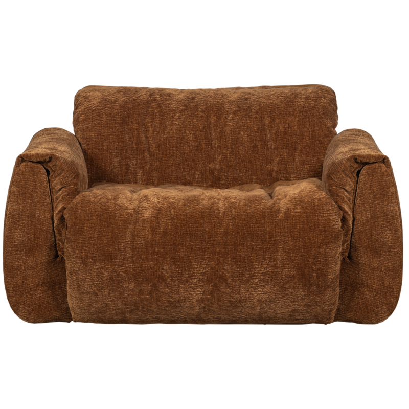WOOOD-collectie Baggy Loveseat 3D Chenille Middenbruin