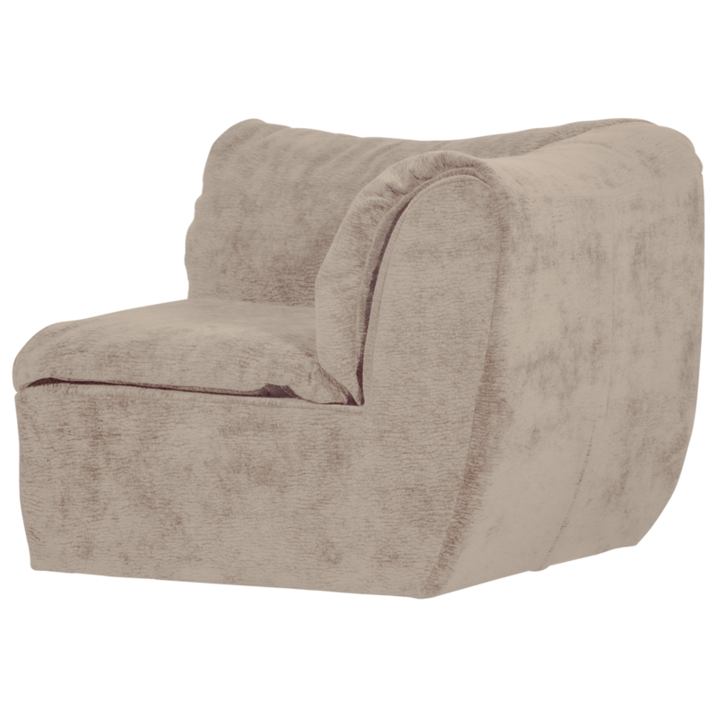 WOOOD-collectie BAGGY HOEKELEMENT 3D CHENILLE ZAND