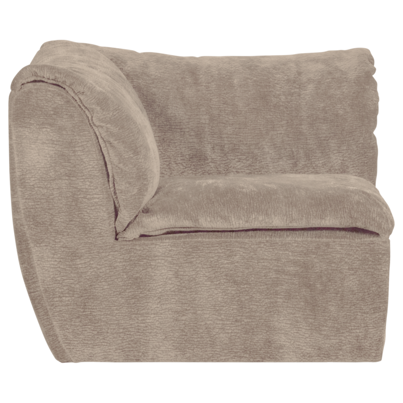 WOOOD-collectie BAGGY HOEKELEMENT 3D CHENILLE ZAND