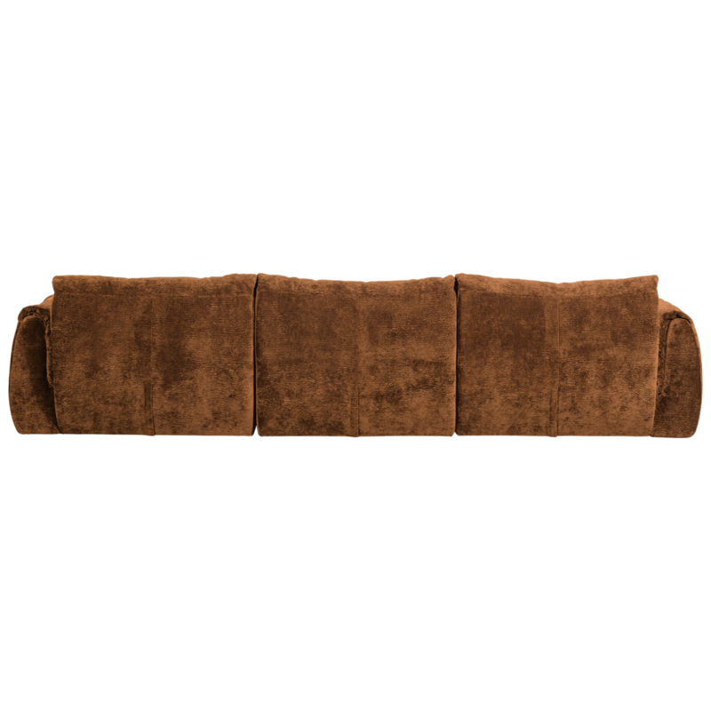 WOOOD-collectie Baggy 3-Zits Bank 3D Chenille Middenbruin