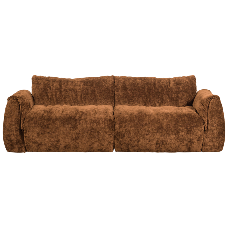 WOOOD-collectie Baggy 2-Zits Bank 3D Chenille Middenbruin