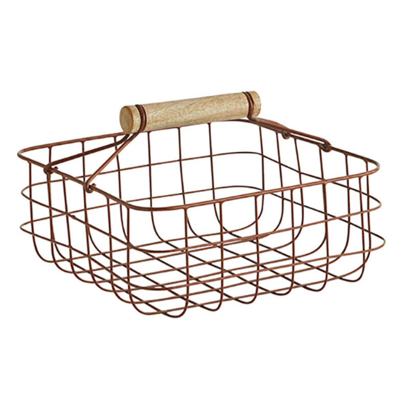 Madam Stoltz-collectie Metalen servethouder met handvat Roest, naturel