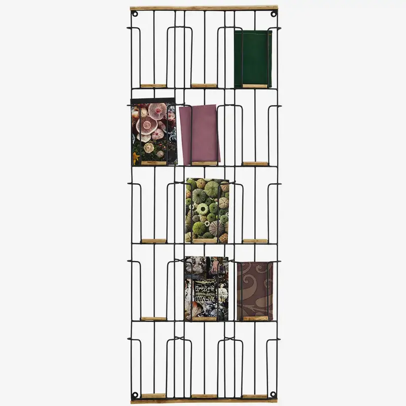 Madam Stoltz-collectie #REF! Iron card rack w/ cane Black, natural