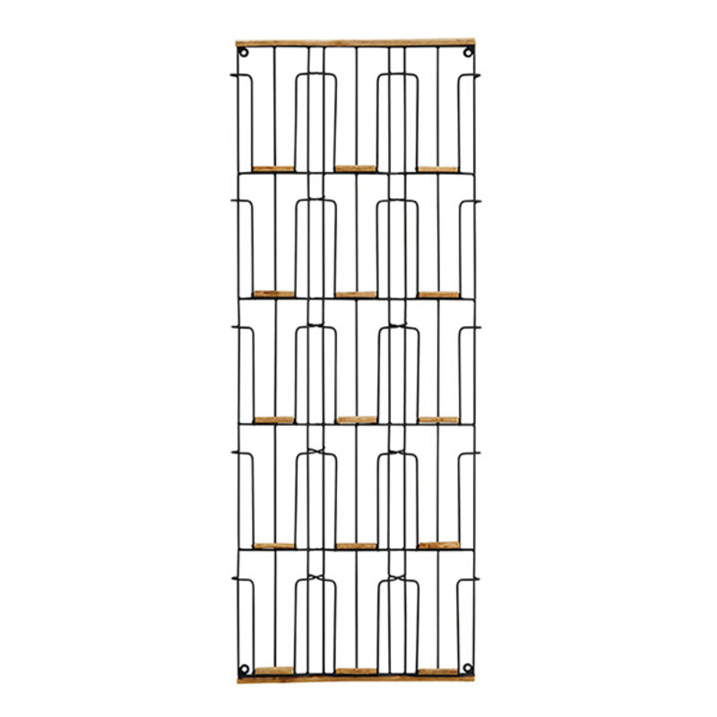 Madam Stoltz-collectie #REF! Iron card rack w/ cane Black, natural