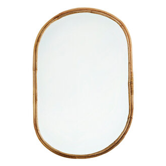 Madam Stoltz Oval mirror w/ bamboo frame Natural Madam Stoltz Oval mirror w/ bamboo frame Natural