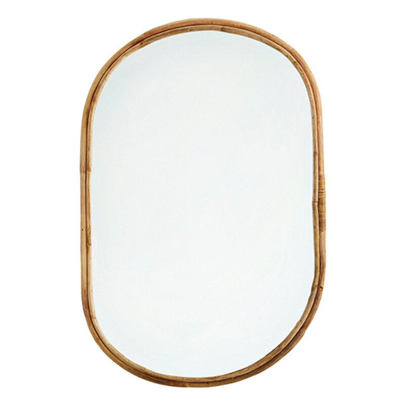 Madam Stoltz-collectie #REF! Oval mirror w/ bamboo frame Natural