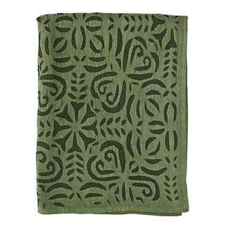 Madam Stoltz Handmade cutwork throw Green Madam Stoltz Handmade cutwork throw Green