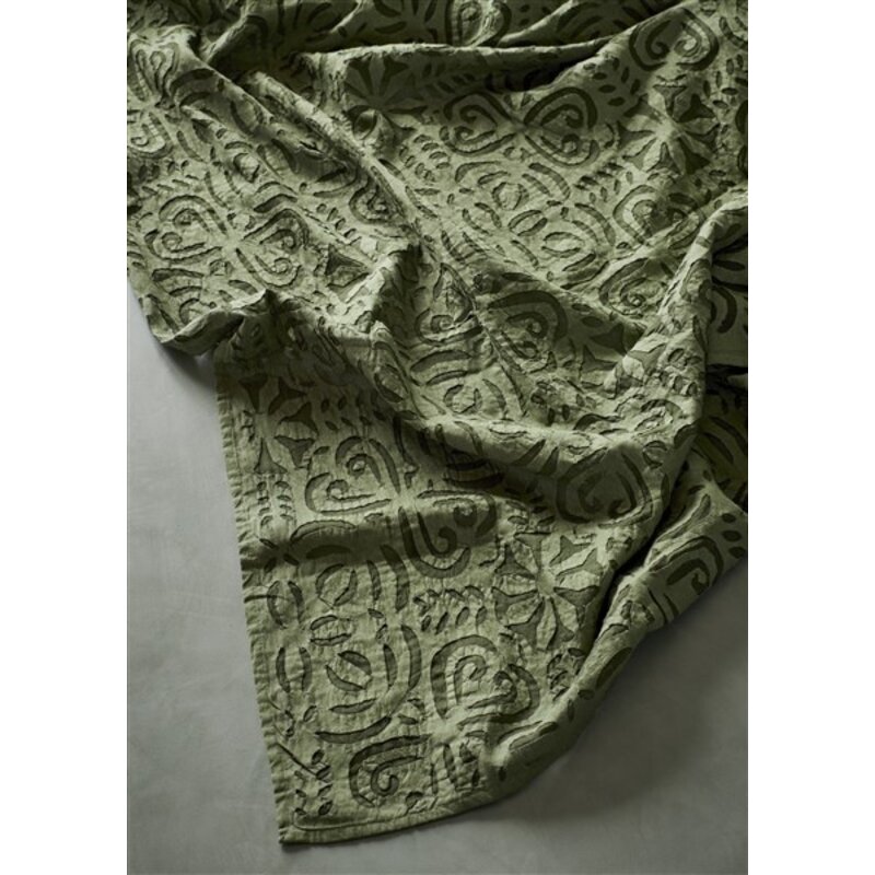 Madam Stoltz-collectie Handgemaakt plaid Groen