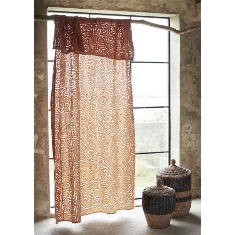 Madam Stoltz-collectie #REF! Handmade cutwork throw Burned orange