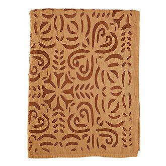Madam Stoltz Handmade cutwork throw Burned orange Madam Stoltz Handmade cutwork throw Burned orange